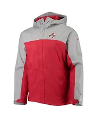 Men's Columbia Gray, Scarlet Ohio State Buckeyes Glennaker Storm Full-Zip Jacket