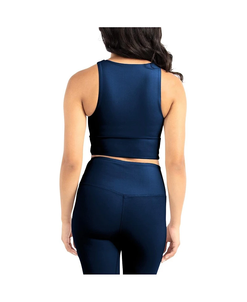 Women's Kadi Brand Navy Auburn Tigers Buttery Soft Midi Bra and Leggings Set