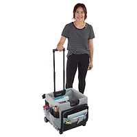 ECR4Kids Universal Rolling Cart with Canvas Organizer Bag, Black