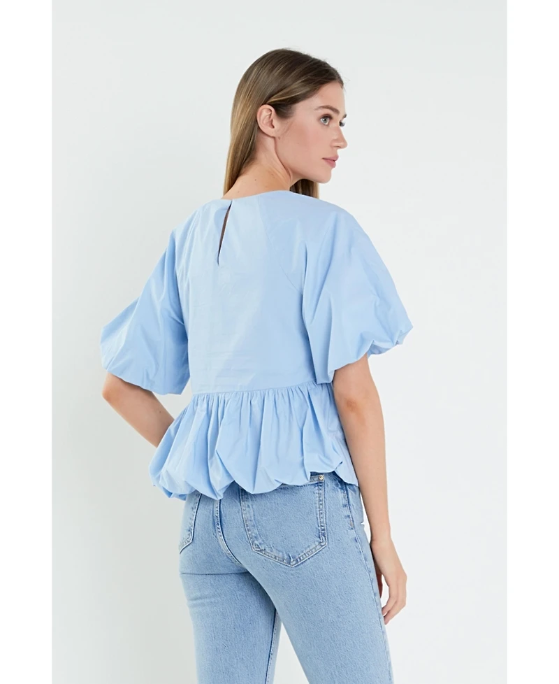 Women's Balloon Poplin Top