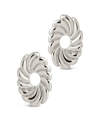 Sterling Forever Gold-Tone or Silver-Tone Round Scalloped Moulinet Studs