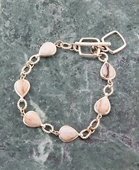 Barse Astro Genuine Wood Opal Teardrop Link Bracelet