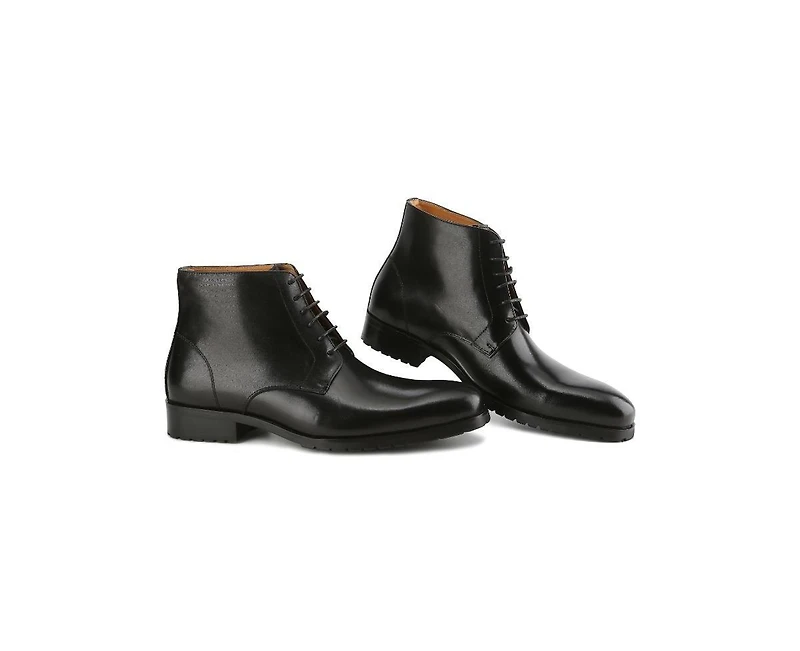 Gino Vitale Men's Handcrafted Genuine Leather Lace-Up Dress Boot