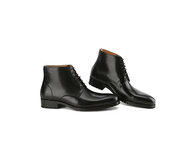 Gino Vitale Men's Handcrafted Genuine Leather Lace-Up Dress Boot