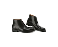 Gino Vitale Men's Handcrafted Genuine Leather Lace-Up Dress Boot
