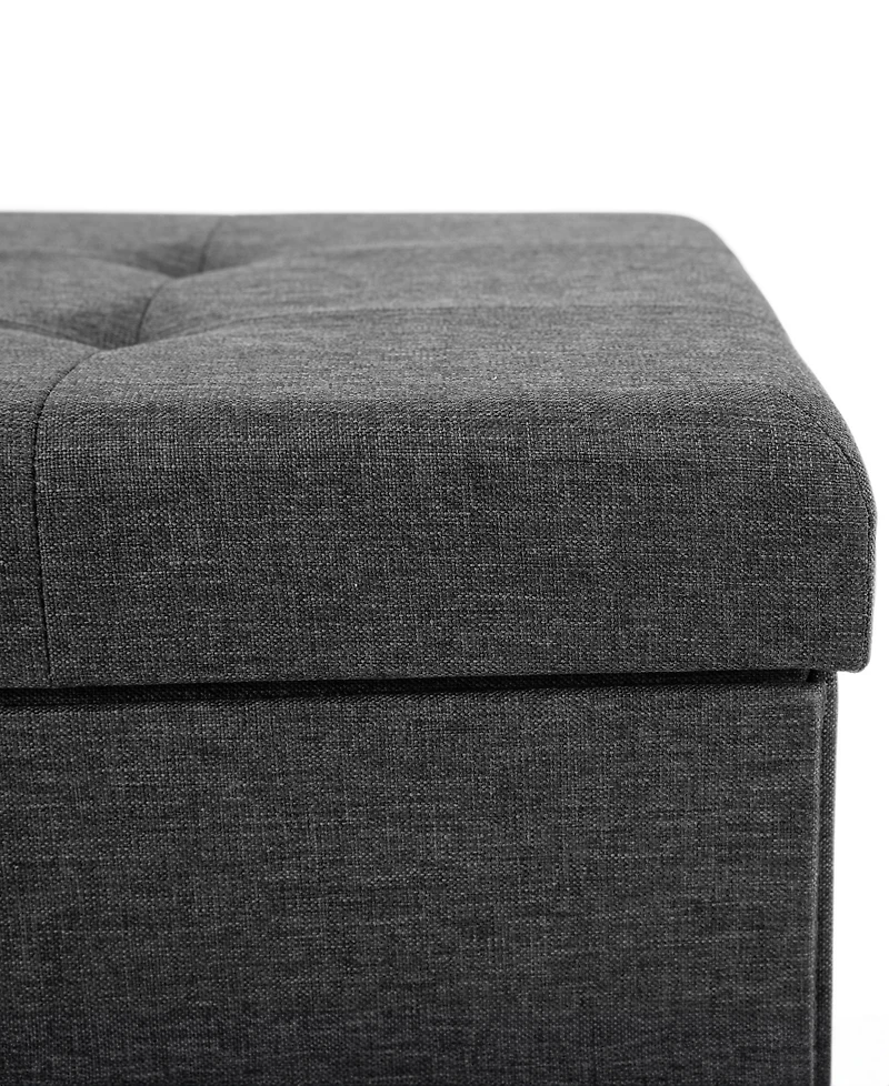Seville Classics Cushioned Ottoman Shoe Storage Bench