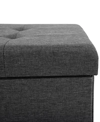 Seville Classics Cushioned Ottoman Shoe Storage Bench