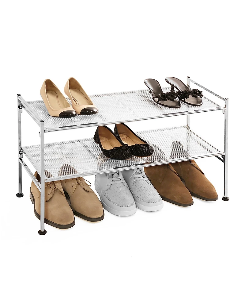 Seville Classics 4-Tier Metal Mesh Stackable Shoe Rack