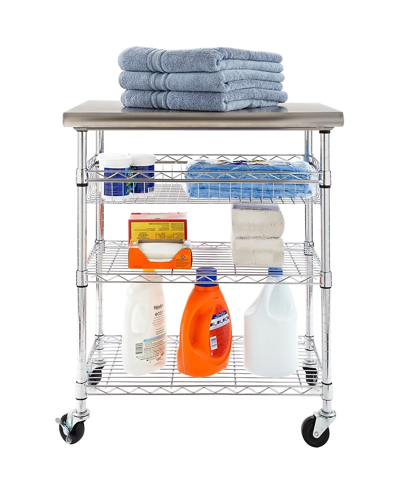 Seville Classics Stainless-Steel Top Utility Cart, Nsf Certified