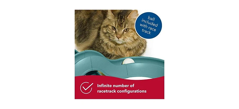 Coastal Pet Turbo Track Cat Toy - Cat Ball Toy & Racetrack - Easy Assembly - Slate Blue (1 Pack)