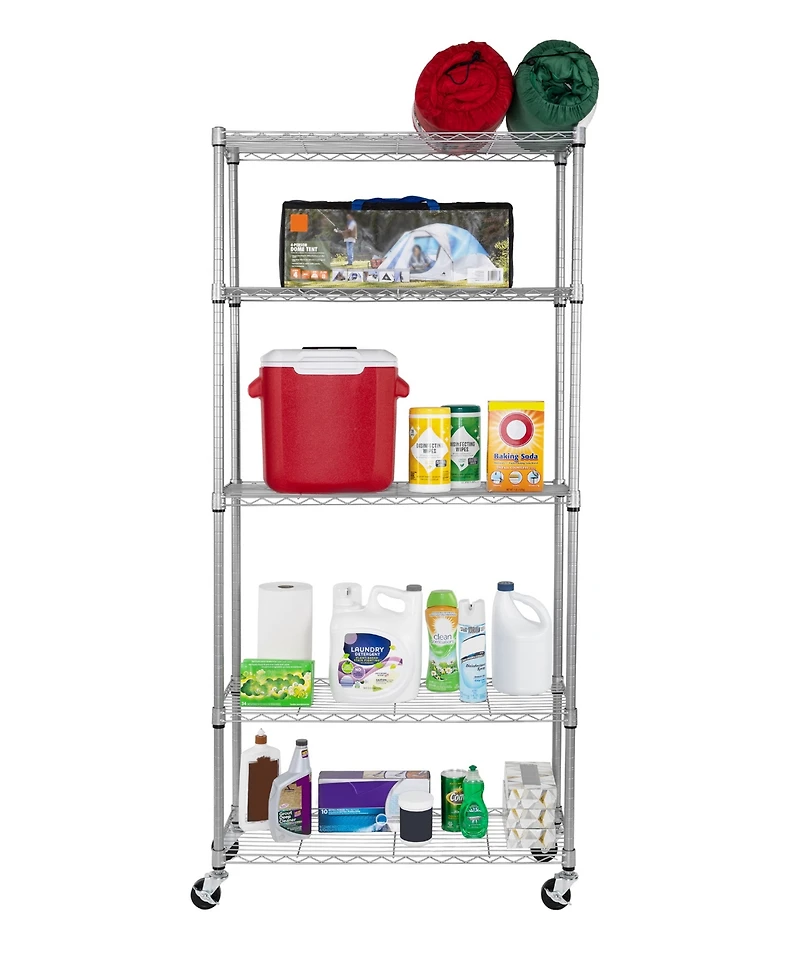 Seville Classics UltraDurable 5-Tier Nsf Steel Wire Shelving System