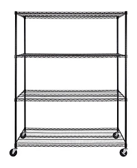Seville Classics UltraDurable 4-Tier Nsf Steel Wire Shelving, 60" W x 24" D x 76" H