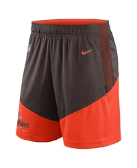Men's Nike Brown, Orange Cleveland Browns Sideline Primary Lockup Performance Shorts