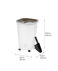 Iris 25Lb/30Qt Airtight Pet Food Storage Container, Brown