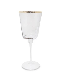 Vivience Square Shaped Rim Hammered Wine Glasses, Set of 6