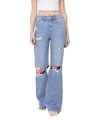 Flying Monkey Women's Super High Rise 90'S Vintage-like Flare Jeans