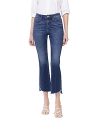 Vervet Women's High Rise Raw Step Hem Kick Flare Jeans