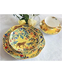 Jessie Zhao New York Amazon Rainforest Bone China Plates In Yellow, Set Of Three