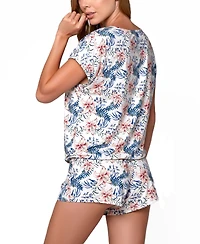 iCollection Women's 2-Pc. Light Weight Relaxed Short and Top Pajama Set