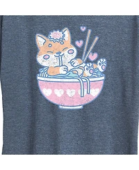 Hybrid Apparel Trendy Plus Cute Ramen Graphic Short Sleeve T-shirt