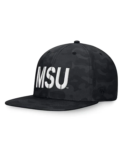 Men's Top of the World Black Michigan State Spartans Oht Military-Inspired Appreciation Troop Snapback Hat