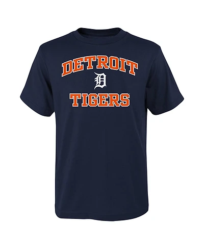 Big Boys Fanatics Navy Detroit Tigers Heart & Soul T-shirt