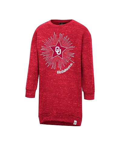 Girls Toddler Colosseum Crimson Distressed Oklahoma Sooners Cindy Lou Sweatshirt Dress