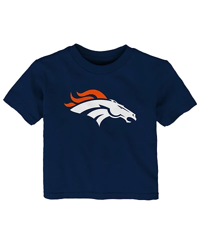 Baby Boys and Girls Navy Denver Broncos Primary Logo T-shirt