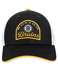 Men's Fanatics Black, White Boston Bruins Fundamental Adjustable Hat