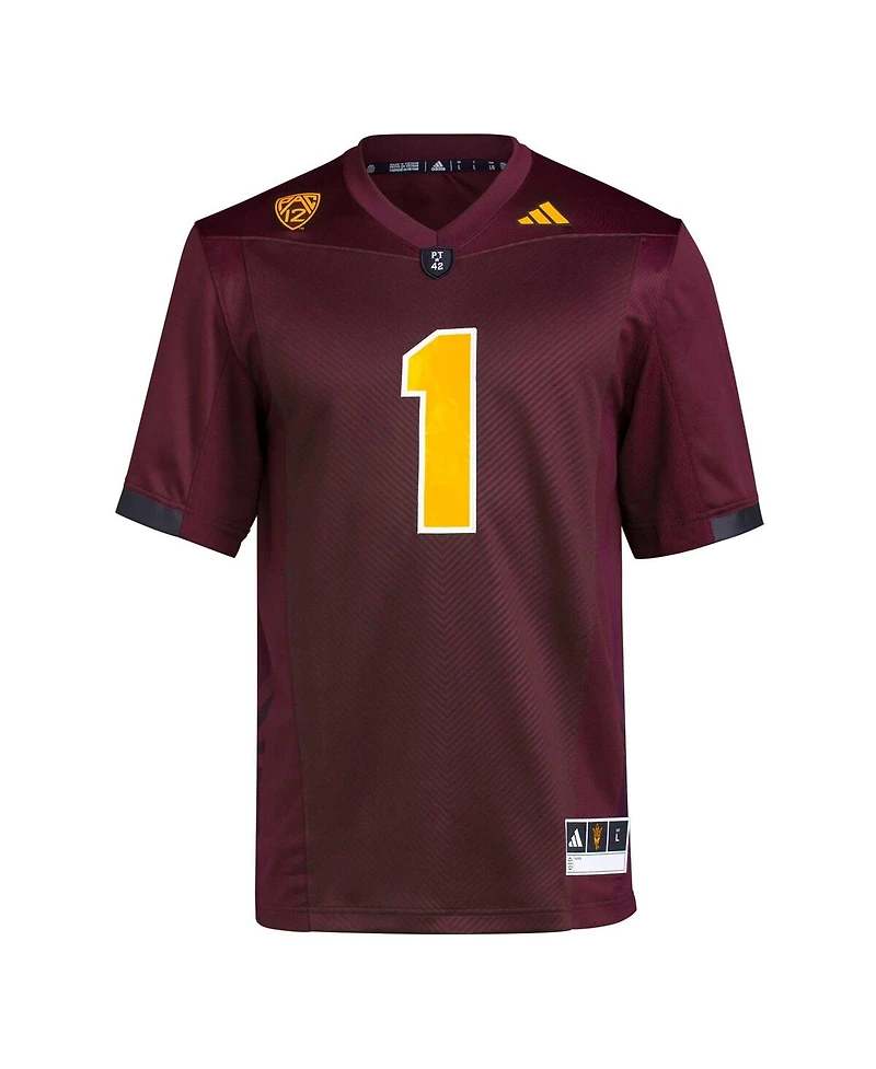 Men's adidas #1 Maroon Arizona State Sun Devils Premier Football Jersey