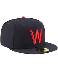Men's New Era Navy Washington Senators Cooperstown Collection Wool 59FIFTY Fitted Hat