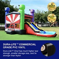 HeroKiddo Ninja Warrior Commercial Grade Bounce House Water Slide Combo with Splash Pool for Kids and Adults (with Blower), Wet Dry Use, Basketball Ho