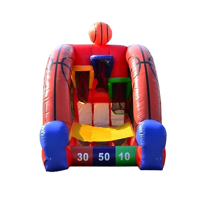 JumpOrange Inflatable Basketball Game (with Blower and Foam Basketballs), Kids and Adults, Commercial Grade, Rental Game, Hoop Shot Target, Toss Game,