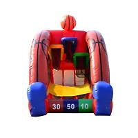 JumpOrange Inflatable Basketball Game (with Blower and Foam Basketballs), Kids and Adults, Commercial Grade, Rental Game, Hoop Shot Target, Toss Game,
