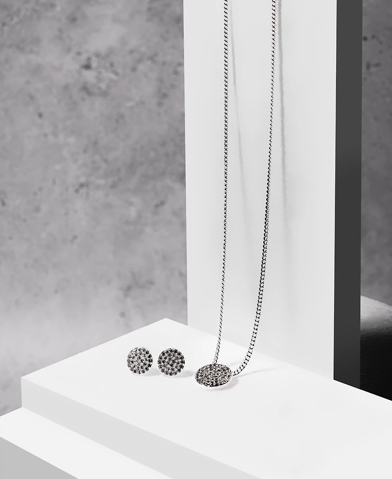 Dkny Pave Disc Stud Earrings