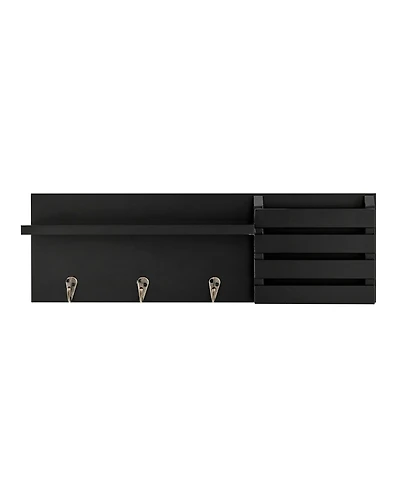 Danya B Utility Shelf with Pocket and Hanging Hooks