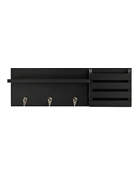 Danya B Utility Shelf with Pocket and Hanging Hooks