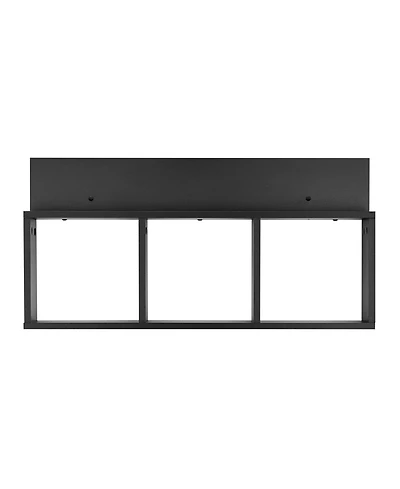 Danya B Modern 3 Cube Floating Wall Shelf with Display Ledge, Easy to Hang Wall Mounted Triple Cubby Shelf