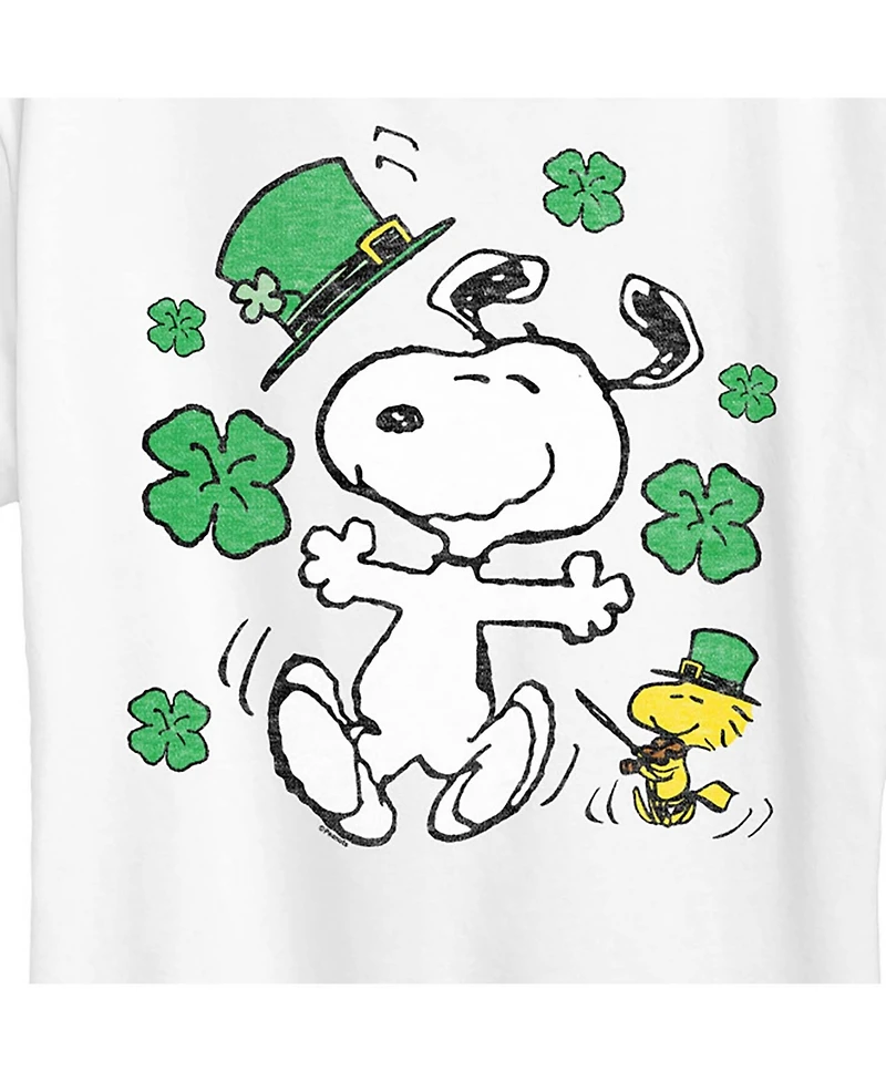 Air Waves Trendy Plus Peanuts Snoopy & Woodstock Patrick's Day Graphic T-shirt