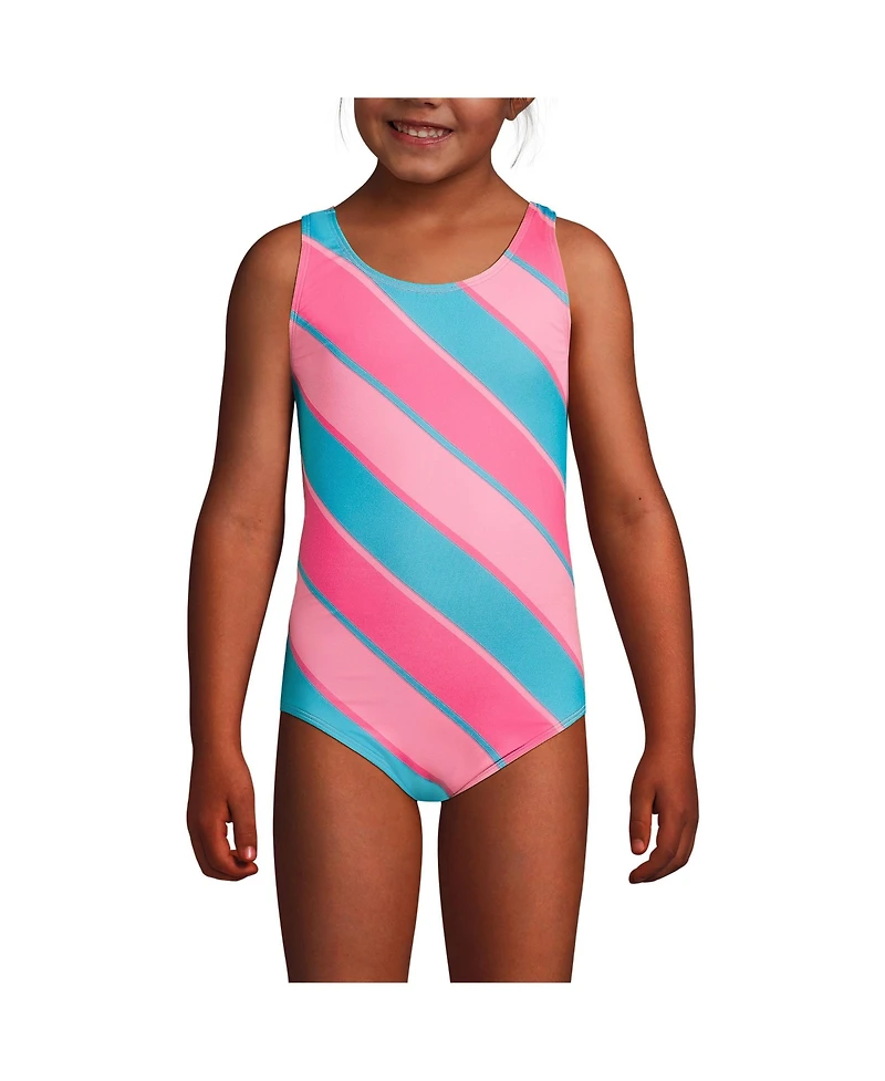Lands' End Big Girls Plus Chlorine Resistant One Piece Upf 50 Swimsuit