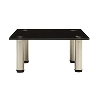 Tv Stand Black 15.7"x13.8"x6.7" Tempered Glass