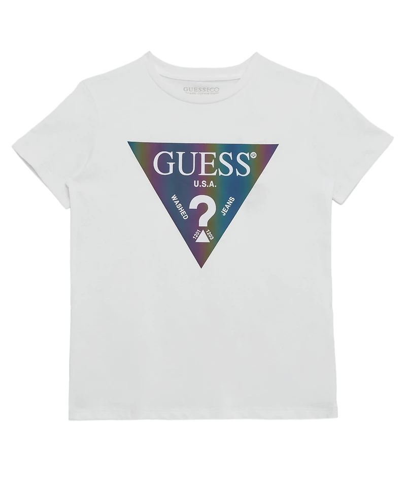 Guess Big Boys Short Sleeve Iridescent Logo T-shirt
