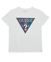 Guess Big Boys Short Sleeve Iridescent Logo T-shirt