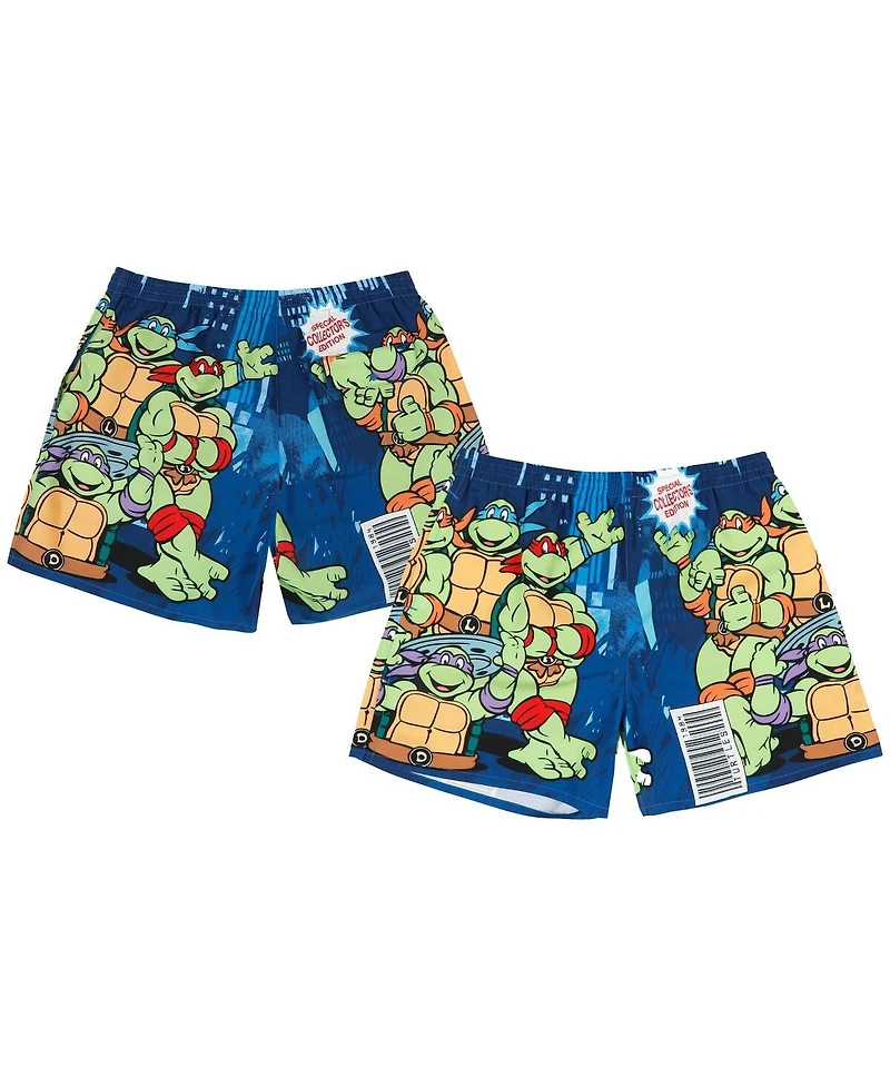 Men's Dumbgood Blue Teenage Mutant Ninja Turtles Comic Big Print Shorts