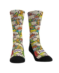 Men's and Women's Rock 'Em Socks Rugrats Stacked Characters Crew