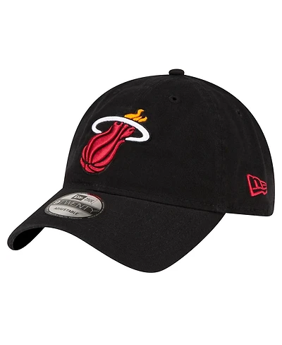 Men's New Era Black Miami Heat Team 2.0 9TWENTY Adjustable Hat