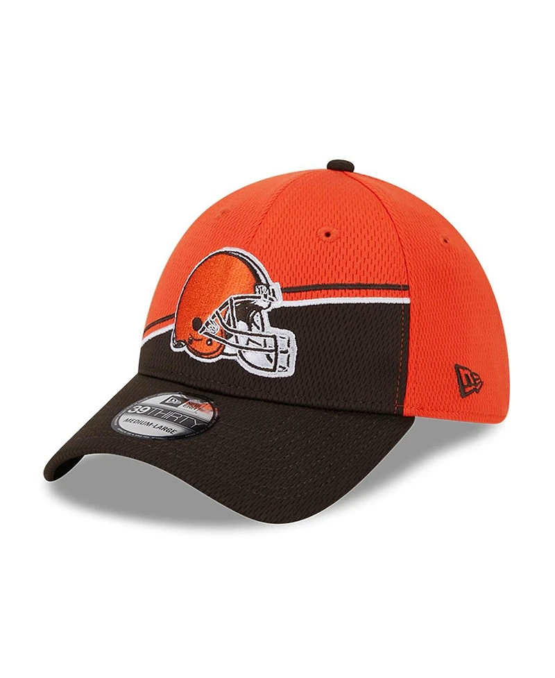 Men's New Era Orange, Brown Cleveland Browns 2023 Sideline 39THIRTY Flex Hat