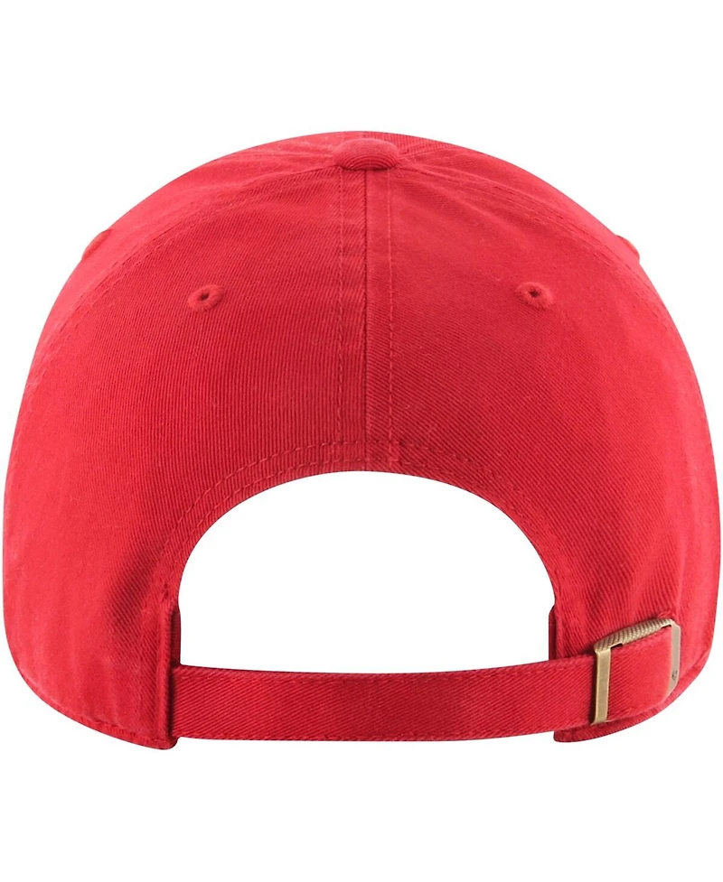 Men's '47 Brand Red Chicago Bulls Core Wordmark Clean Up Adjustable Hat