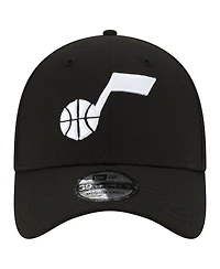 Men's New Era Black Utah Jazz Logo 39THIRTY Flex Hat