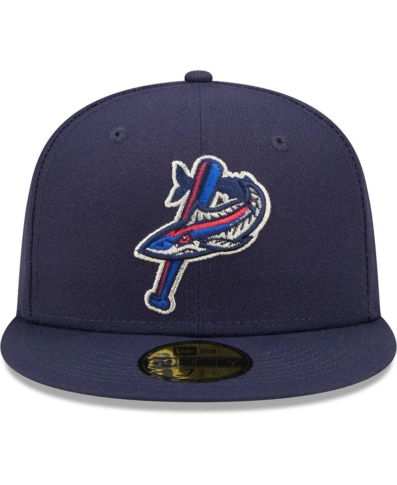 Men's New Era Navy Pensacola Blue Wahoos Authentic Collection Team Game 59FIFTY Fitted Hat